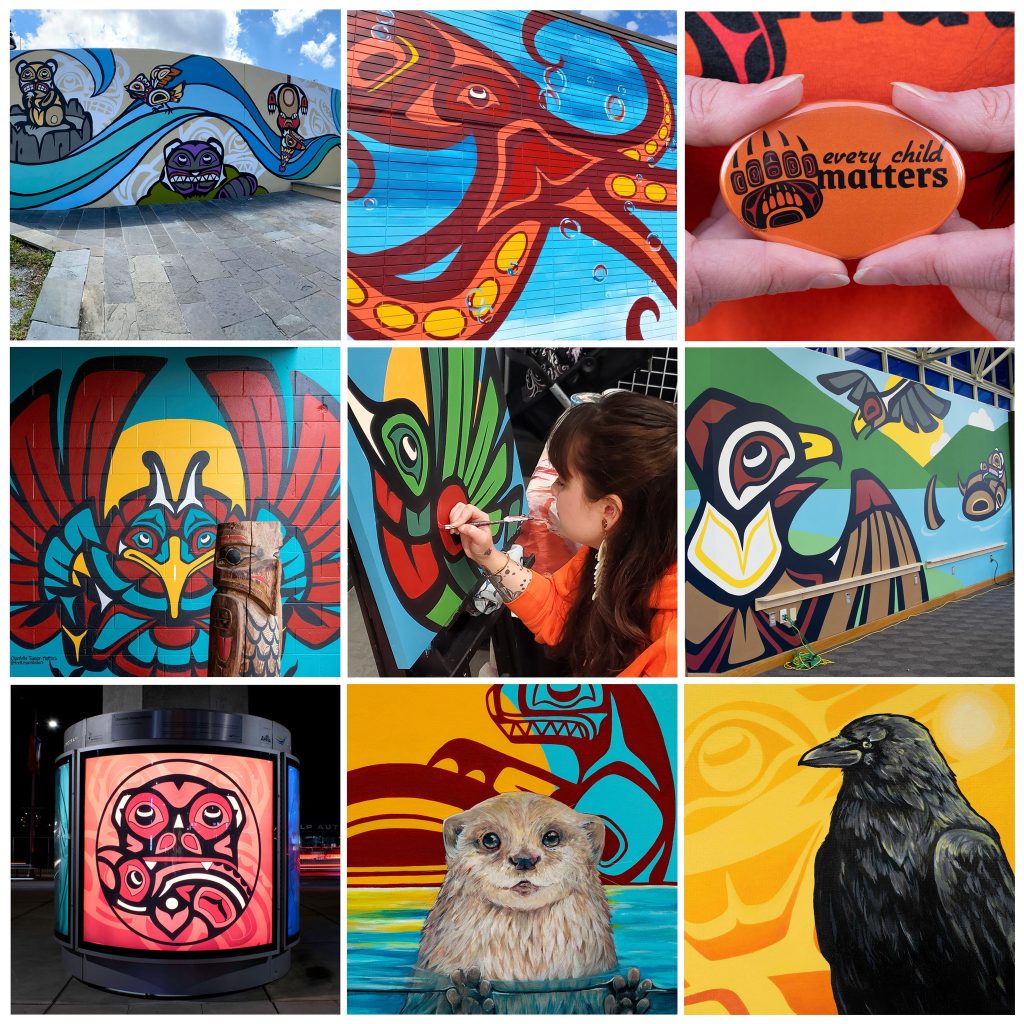 A showcase of nine murals Chantelle has completed over last year
