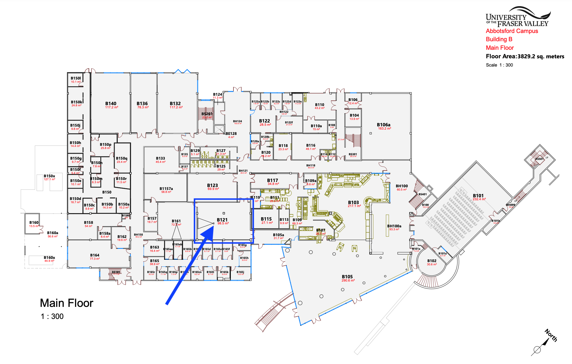 UFV B121 location map