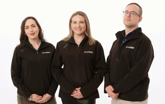 Whitney Fordham (centre), with Maggi Davis and Tony Biondi, the Alumni Relations team.