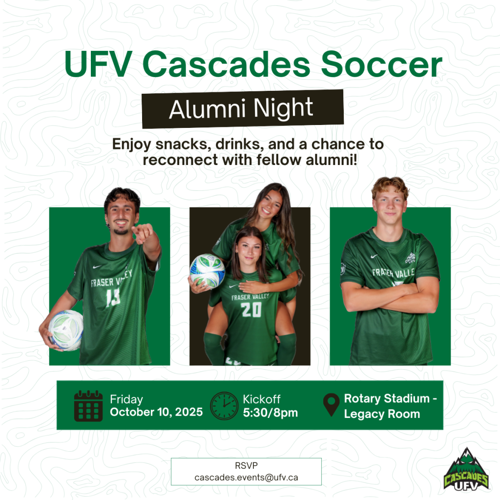 UFV Cascades Soccer Alumni Graphic