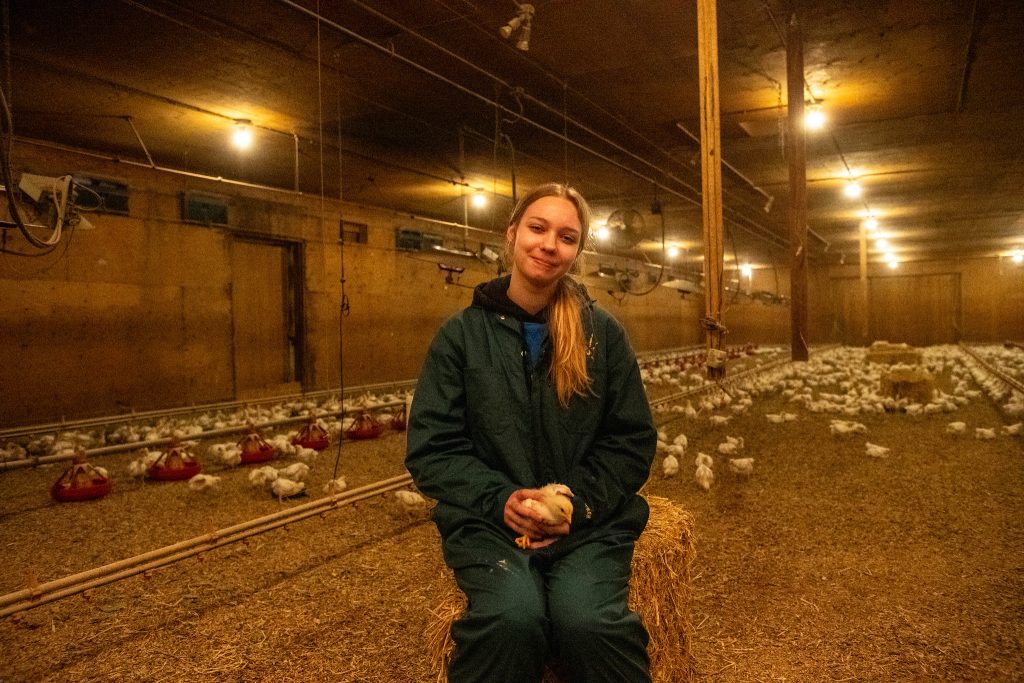 UFV student Rachel Fiehn has enjoyed her experience and learned a lot working on the SJ Ritchie Research Farm.
