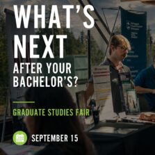 Poster for 2026 graduate studies fair at UFV Abbotsford campus